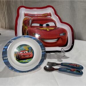 Lightning McQueen 2010 Toddler Feeding Set Dish/Bowl/Silverware The First Years